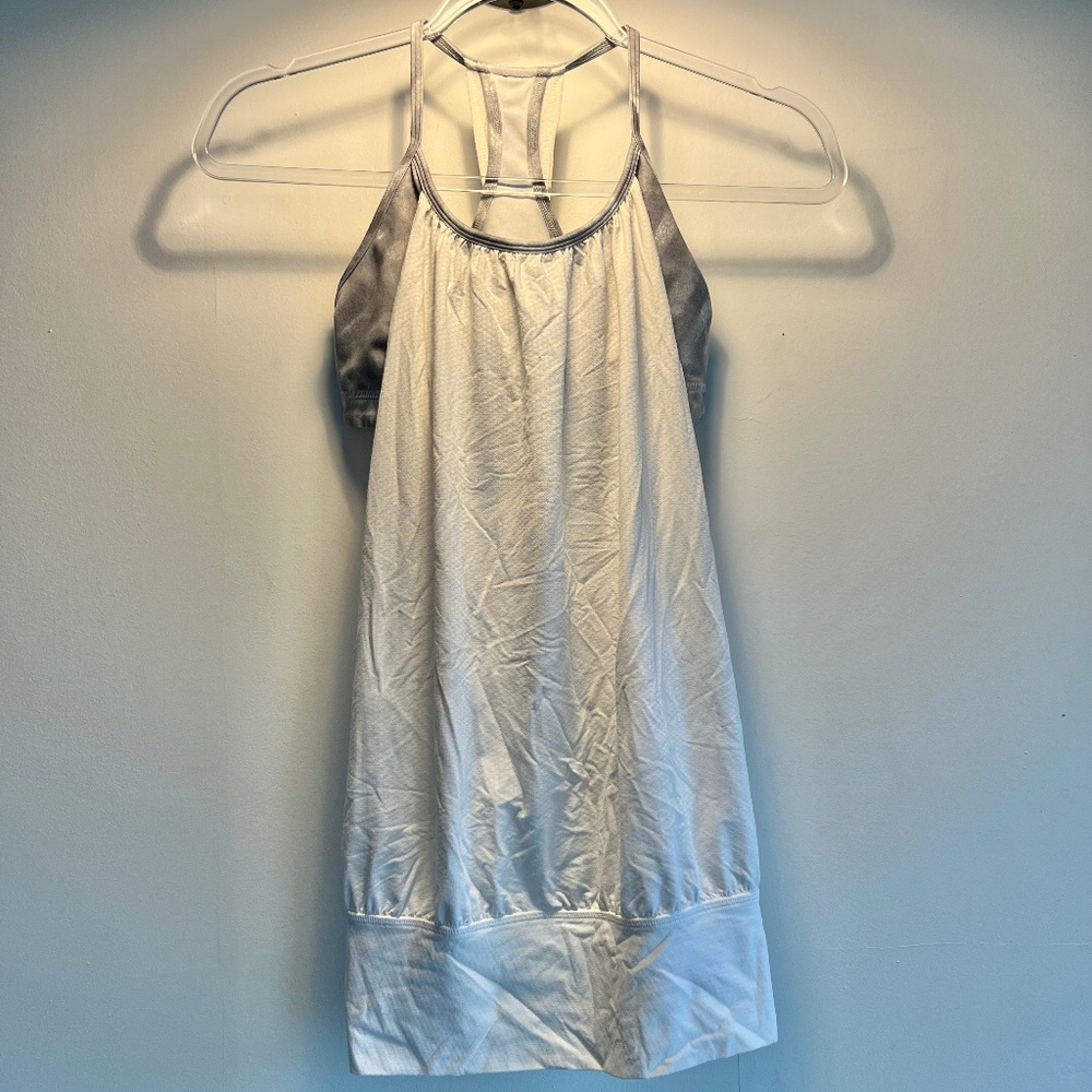 White Lululemon Tank with built in Bra